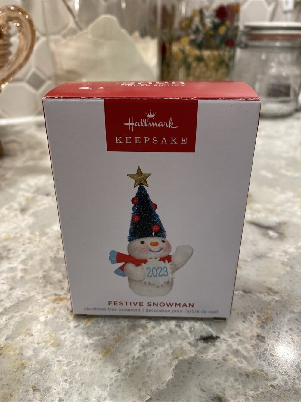 2023 Hallmark FESTIVE SNOWMAN Keepsake Ornament Limited Edition 3.5"